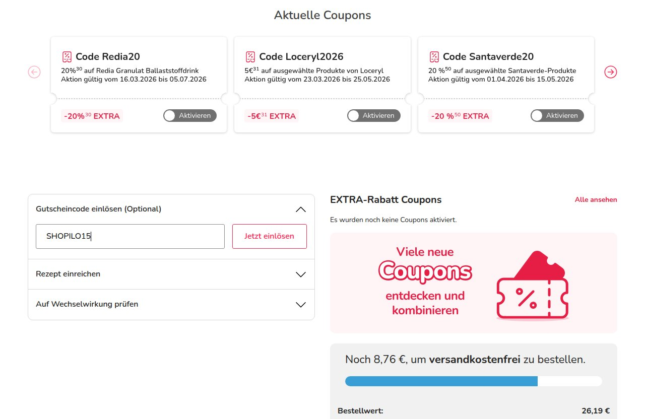 Wo man den Rabattcode auf der Aponeo-Website eingibt