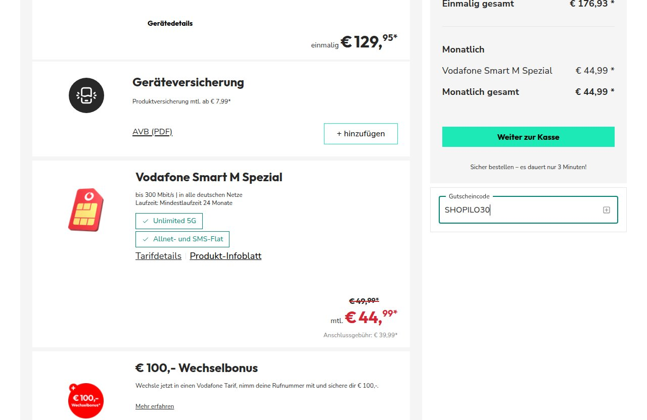 Wo man den Rabattcode auf der Sparhandy-Website eingibt